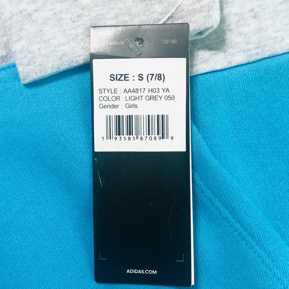 Adidas Kids Hooded Fleece Sweatshirt Pullover Gray - Picture 7 of 11